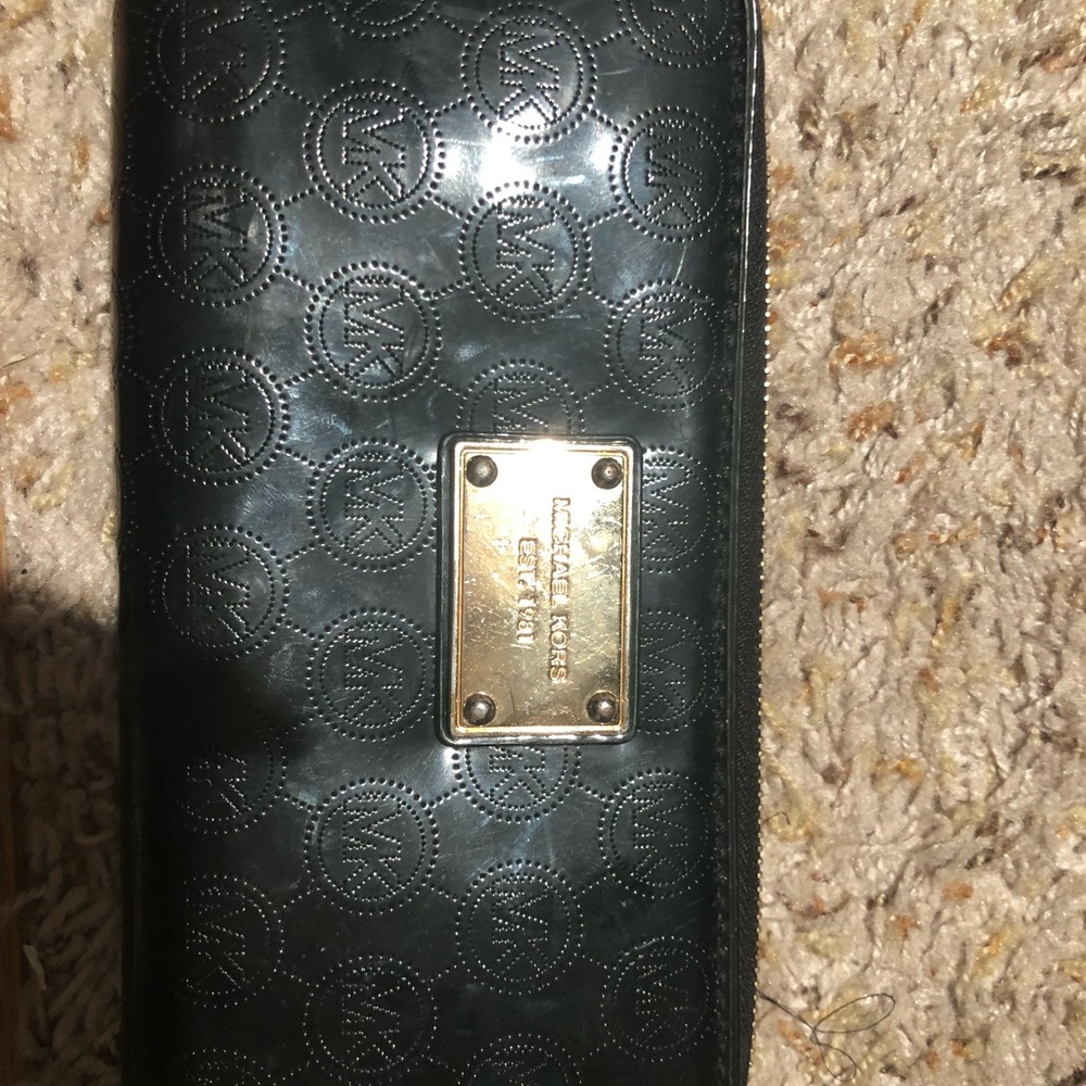 Black patent leather Michael Kors Wallet